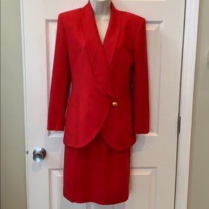 Vintage Red Saville Blazer & Skirt Suit